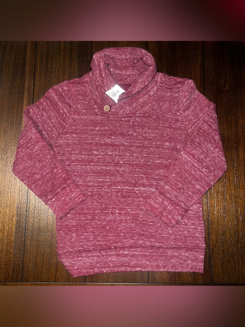 Boys Burgundy Pullover Shawl Neck Pullover Sweater 5T